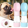 Dual-Chamber Pet Water & Food Bottle – Portable, Leak-Proof Design